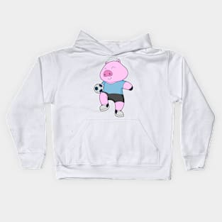 Pig Soccer player Soccer Kids Hoodie